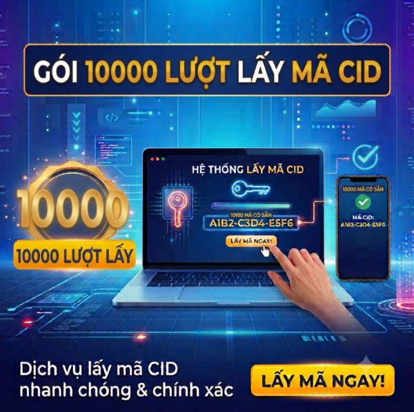Gói 10000 lượt lấy mã CID